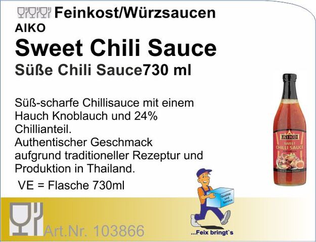 103866 - Sweet Chilli Sauce (730ml) AIKO