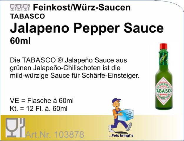 103878 - Tabasco grün Pepper Sauce (12x60ml)