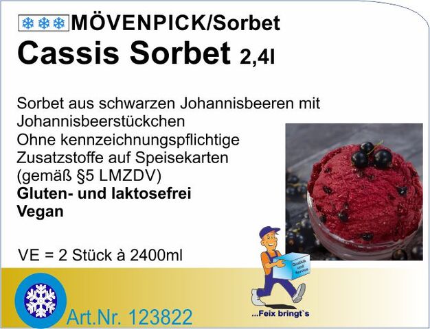 123822 - Sorbet Cassis 2x2,4 L/Kt  Sch
