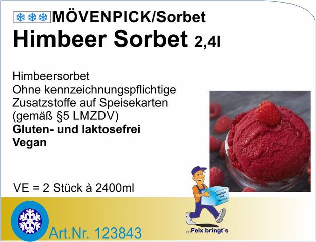 123843 - Sorbet Himbeer 2x2,4 L/Kt  Sch