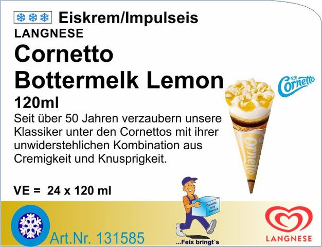 131585 - Cornetto Bottermelk Zitrone (24St./Kt.)