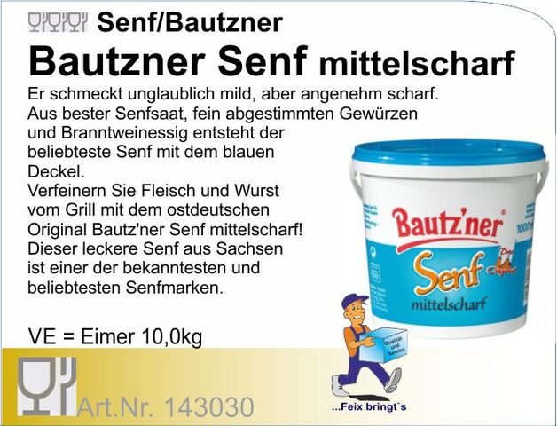 143030 - Senf mittelscharf (10kg) Bautzner