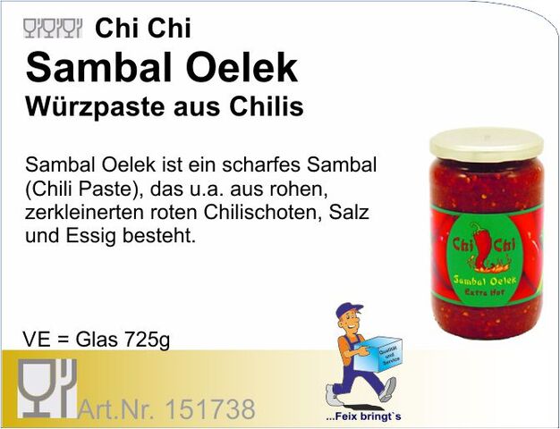 151738 - Sambal Oelek Chilipaste 725g extra hot (6St./Kt)