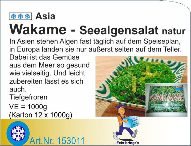 153011 - Wakame-Seegrassalat mariniert (12x1 kg / Kt)