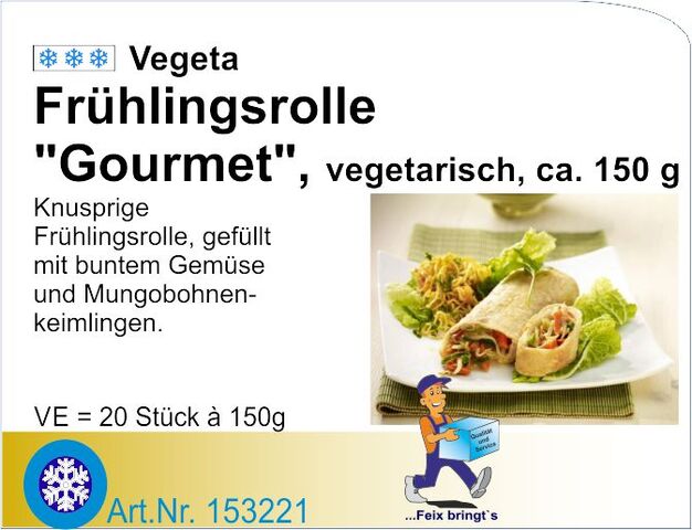 153221 - Frühlingsrolle Gourmet vegetarisch 150g (20St/Kt) TK