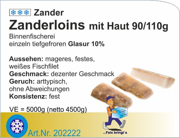 202222 - Zander-Loins 90/110g 5kg/Kt netto 4,5kg