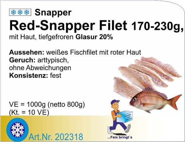 202318 - Red Snapperfilet 170/230g (10x1kg)