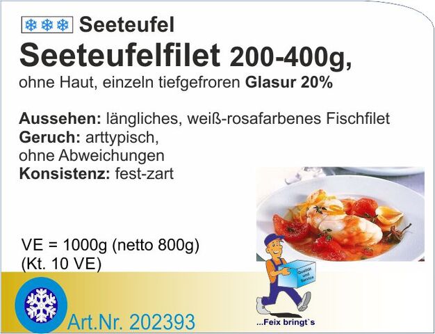 202393 - Seeteufelfilet 100/200g 20%Gl (10x800g netto/Kt)
