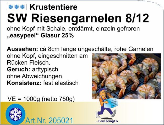 205021 - Riesengarnelen 8/12 o.Kopf m.Sch. EP (10x1kg)