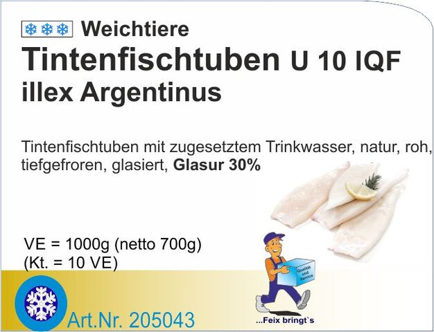 205043 - Tintenfischtuben o.K. U 10 (10x1kg)