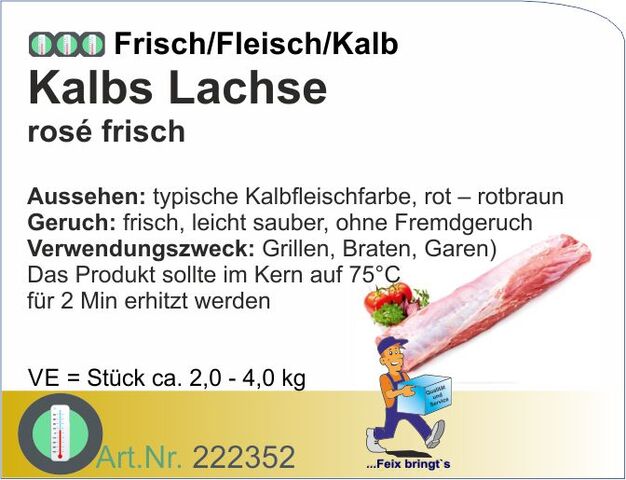 222352 - Kalbslachse Premium rosé ca. 3-4kg - Frisch