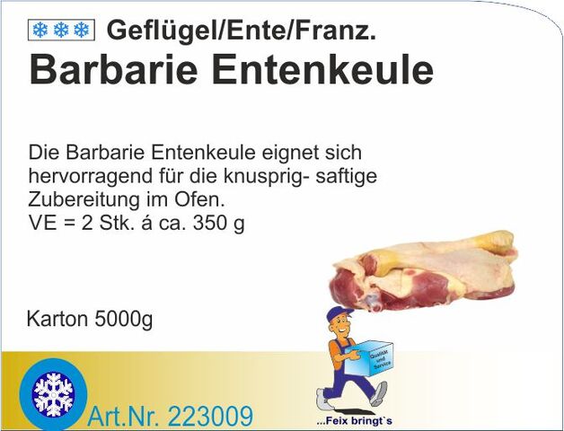 223009 - Entenkeulen Barbarie männlich ca. 300-400g (5kg/Kt)