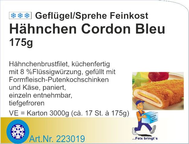 223019 - Hähnchen Cordon bleu 175g (3kg)