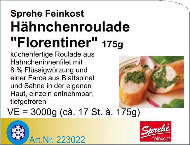 223022 - Hähnchen Filetroulade Florentiner 175g (3kg/Kt)