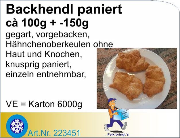 223451 - Backhendl 'Wiener Art' ca.100g (6kg/Kt)