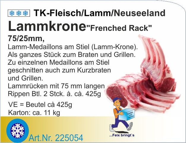 225054 - Lammkrone a.425g Pack 1,2kg (ca.12-16kg/Kt)  NZ