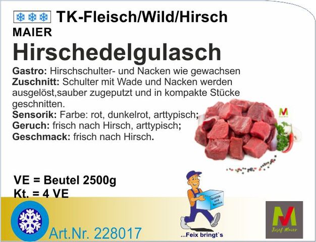 228017 - Hirschedelgulasch Gastro (4x2,5kg) EU