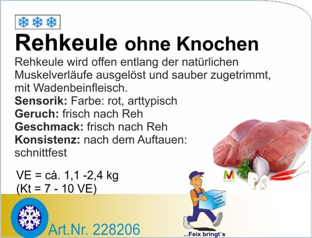 228206 - Rehkeulen o. Kn. ca.1,6-2,1kg Stücke