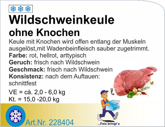 228404 - Wildschweinkeule o. Kn.