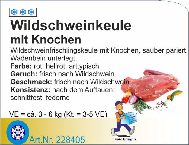 228405 - Wildschweinkeule  m. Kn. ca.4-6kg St.