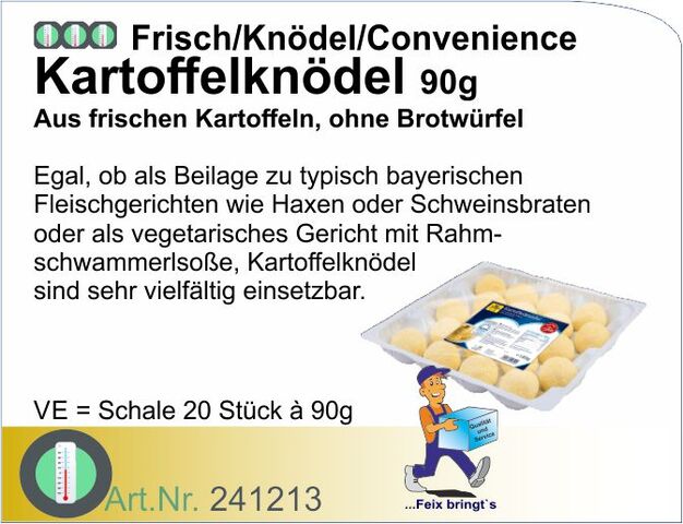241213 - Kartoffelknödel 90g frisch (4x20Stk/Kt) Burgis