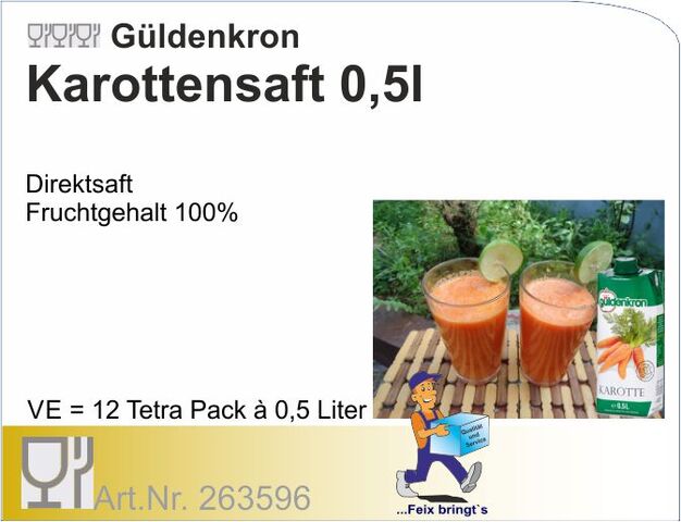 263596 - Karottensaft 100% (12x0,5L/Kt)