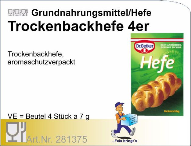 281375 - Hefe Trocken 7g (20Pack à 4Stk/Kt)