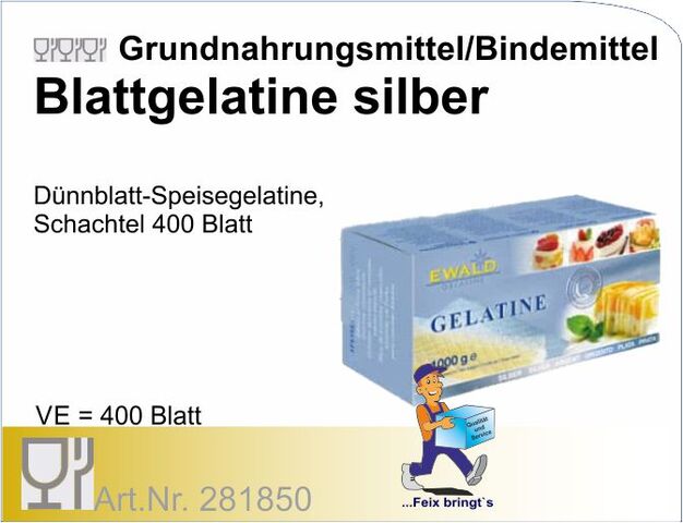 281850 - Blattgelatine silber (1kg)