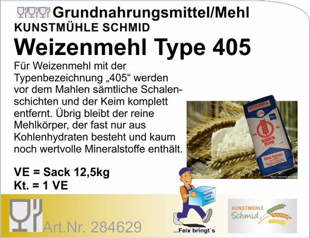 284629 - Weizen-MEHL Type 405 12,5Kg