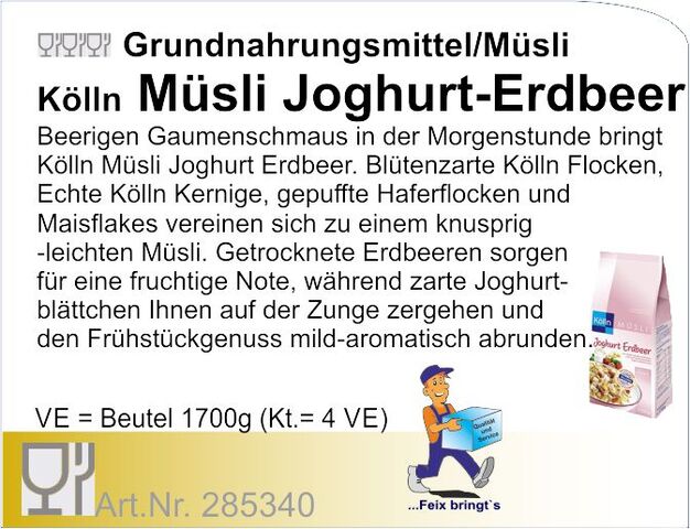 285340 - Müsli Joghurt-Erdbeer 1700g (4Btl/Kt) Kölln