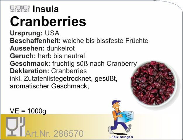 286570 - Cranberries getrocknet 1kg