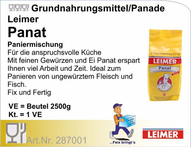 287001 - Paniermehl Panat fix&fertig (4x2,5kg/Kt) Leimer