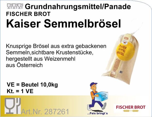 287261 - Semmelbrösel (Kaisersemmelbrösel) 10kg  Fischer