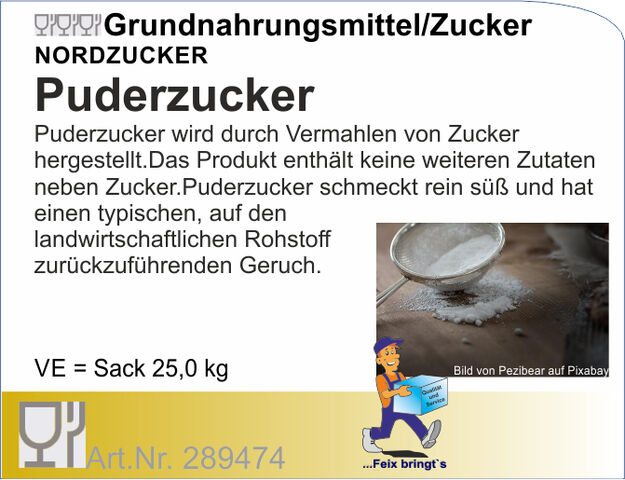 289474 - Puderzucker Raffinade (25kg)
