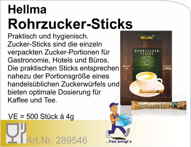 289546 - Rohrzuckersticks 4g (500St/Kt)