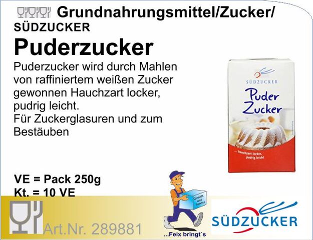 289881 - Puderzucker Raffinade 250g (16Pck/Kt.)