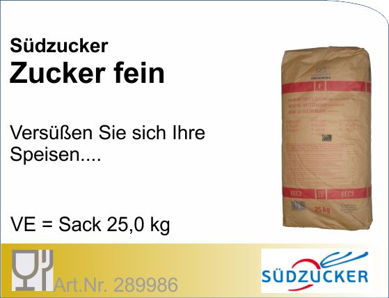 289986 - Zucker fein (25kg)