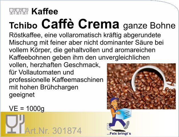 301874 - Kaffee Crema 1kg (6Pack/Kt) Eduscho