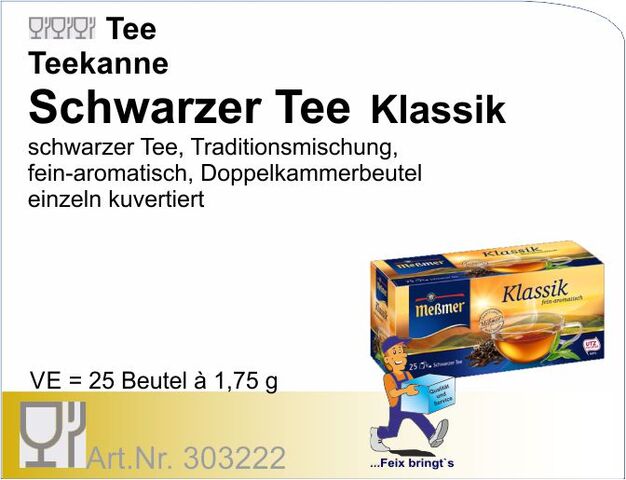 303222 - Schwarztee Klassik (12 Pck. à 25 Btl à 1,75g/Kt)
