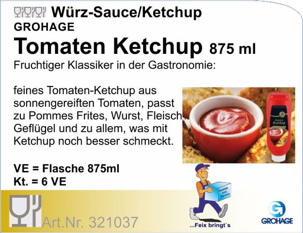 321037 - Tomatenketchup 875ml (8Fl/Kt)