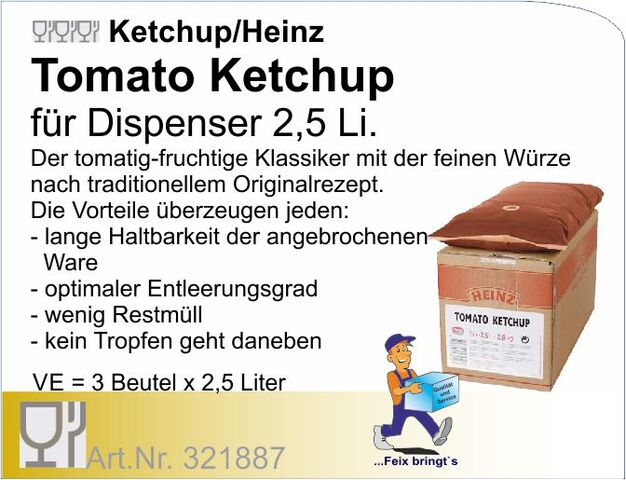 321887 - Heinz SOM Tomatenketchup (3x2,5 l/Kt.)