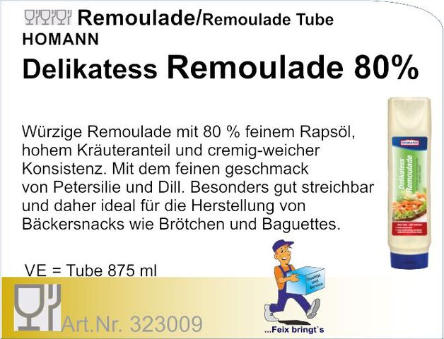 323009 - Remoulade 80% 875ml (6Fl/Kt) Homann