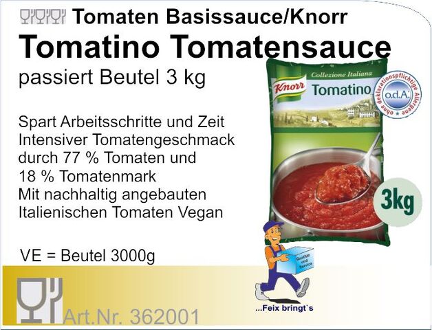 362001 - Knorr Tomatino Tomatensauce passiert 3kg (4Btl/Kt)