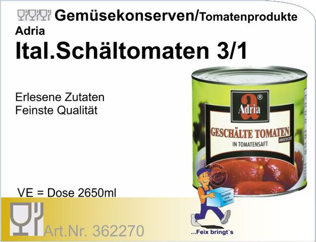 362270 - Schältomaten 2650 ml (6 Do/Kt.)