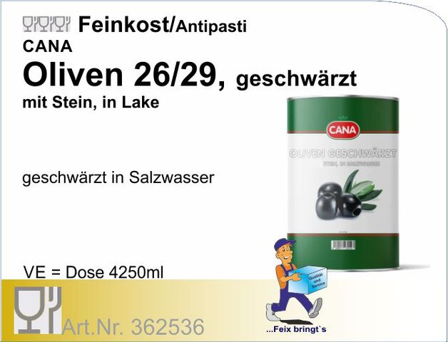 362536 - Schwarze Oliven mit Stein 4250ml