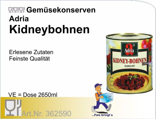362590 - Kidney Bohnen Ital.2650ml (6Do/Kt.)
