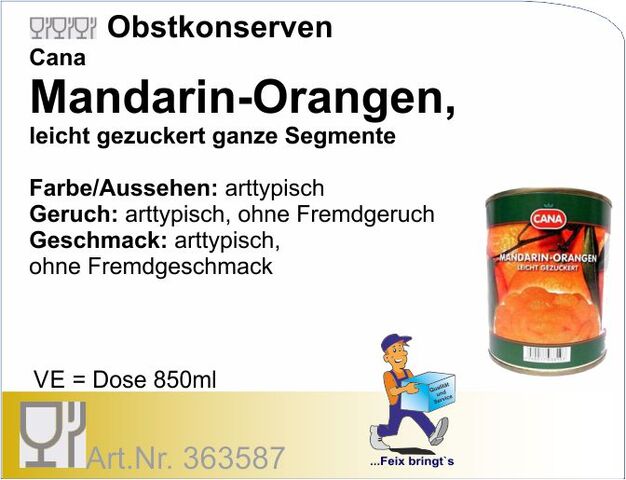 363587 - Mandarinen Orangen 850ml (12 Do/Kt.)