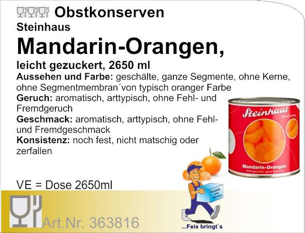 363816 - Mandarin-Orangen 2650ml (6 Do/Kt.)