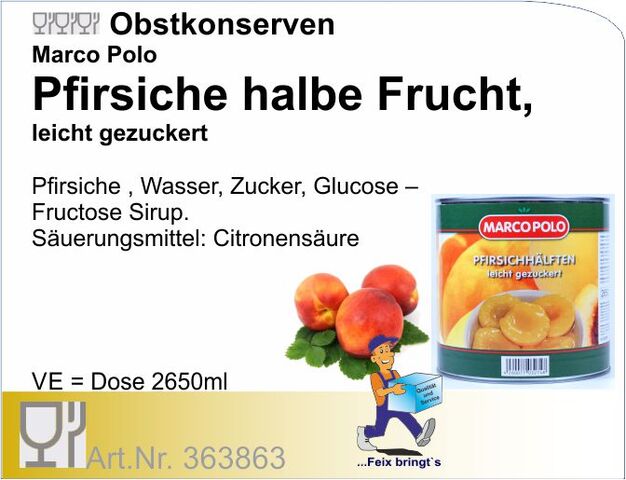 363863 - Pfirsiche 1/2 Frucht 2650ml (6Do/Kt)