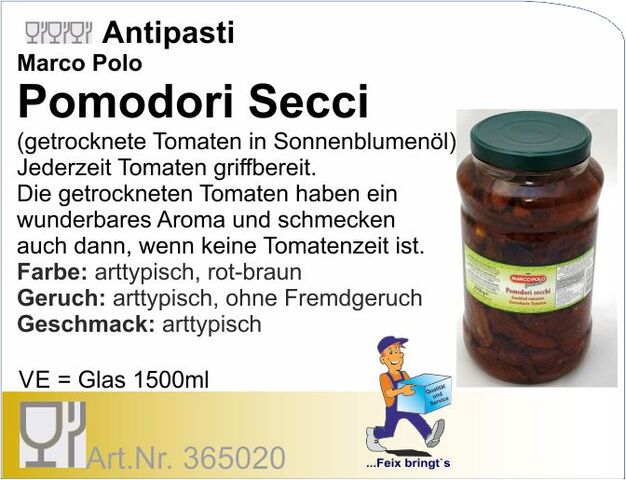 365020 - Tomaten getrocknet in Sonnenblumenöl 1500 ml